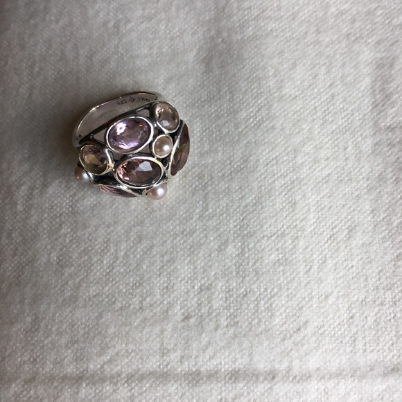 Sold elsewhere. Beautiful garnet and pearl ring. - Picture 1 of 3
